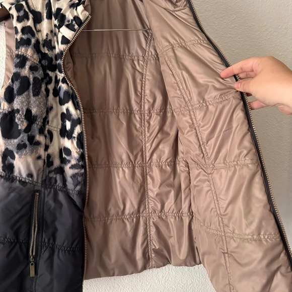 Tribal NEW Leopard Print Reversible Puffer Gorpcore Vest Boho Casual Chic Small - Picture 3 of 12